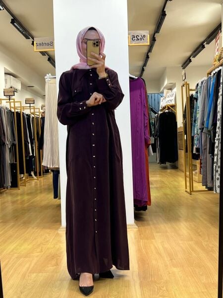 MissDalida Düğme Detaylı Cupro Elbise T25Y-8000