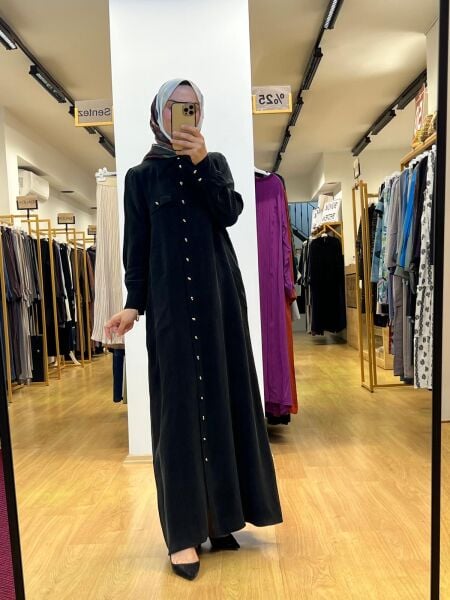 MissDalida Düğme Detaylı Cupro Elbise T25Y-8000