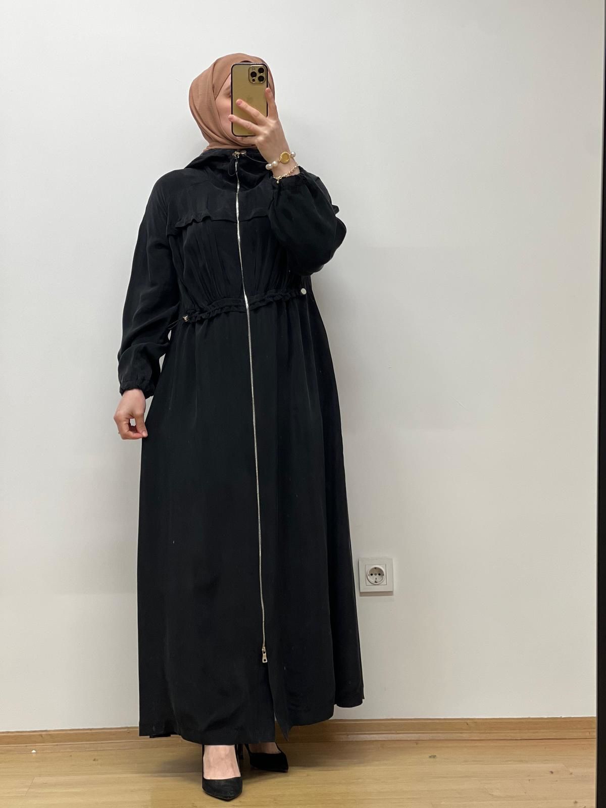 MissWhence Kapuşonlu Cupro Ferace 37504-BB