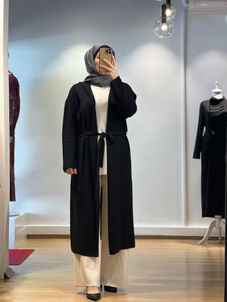 MissDalida Taş Şeritli Uzun Triko Hırka T24K-9009