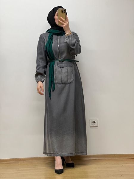 MissWhence Tensel Kot Elbise 37804
