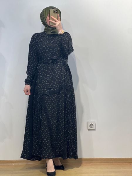 MissWhence Desenli Viscon %100 Elbise 37813