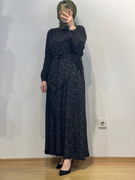 MissWhence Desenli Viscon %100 Elbise 25Y-37813