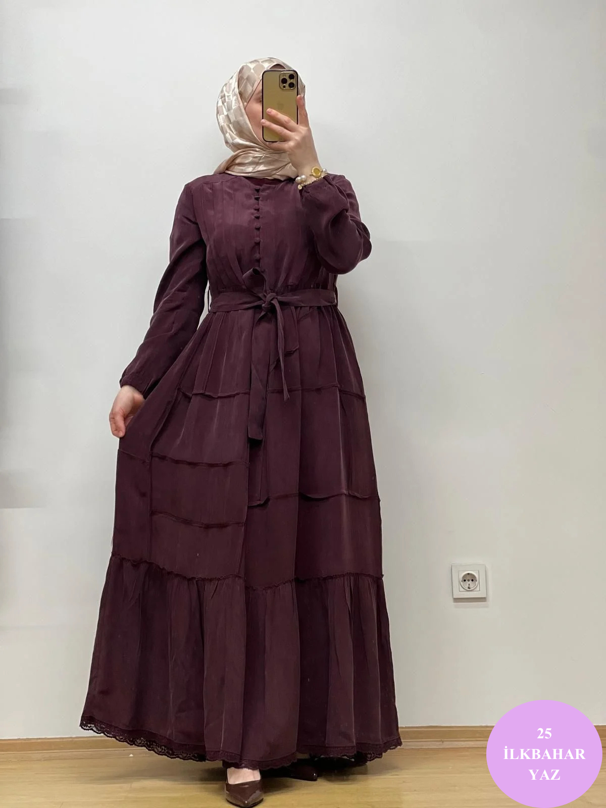 MissWhence Cupro Elbise 25Y-37809