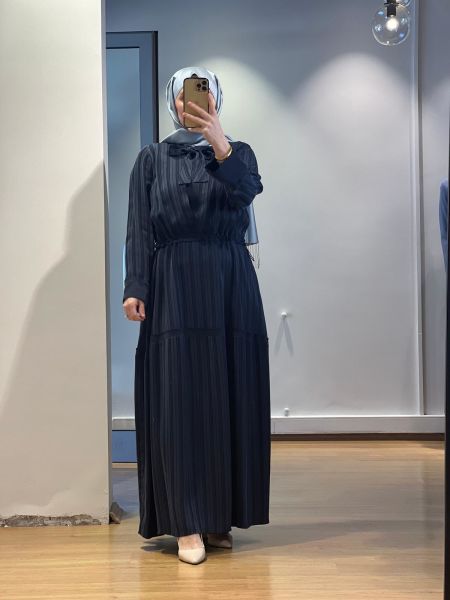 MissWhence Çizgili Cupro Elbise 37810