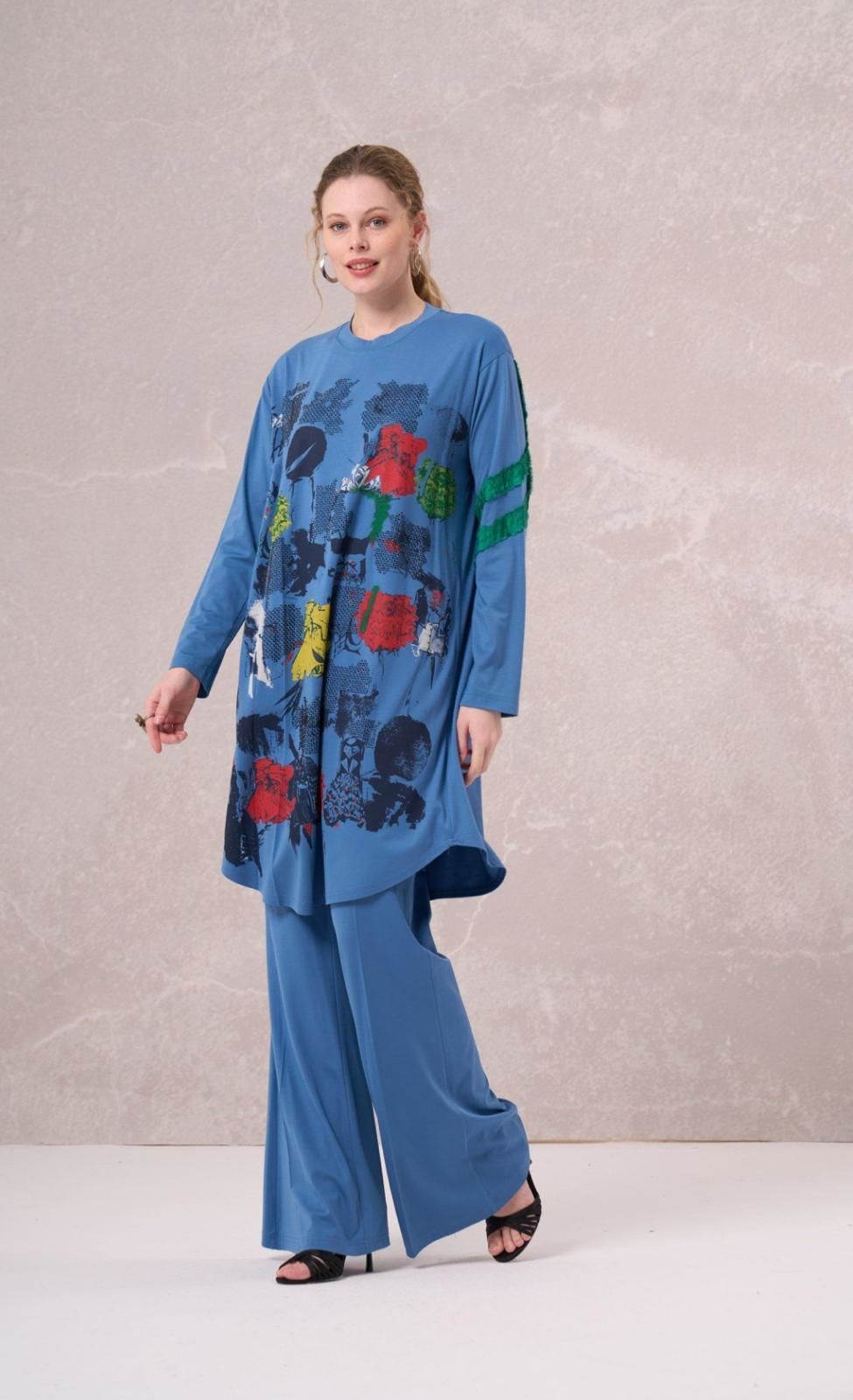 MissWhence Bambu Penye Önü Desenli Tunik 35000