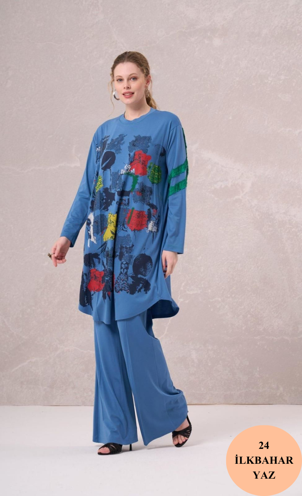 MissWhence Bambu Penye Önü Desenli Tunik 35000