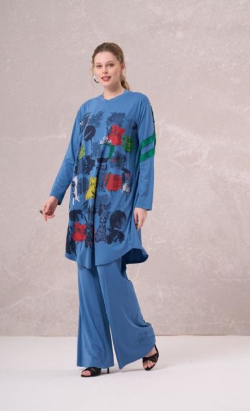 MissWhence Bambu Penye Önü Desenli Tunik 35000 40