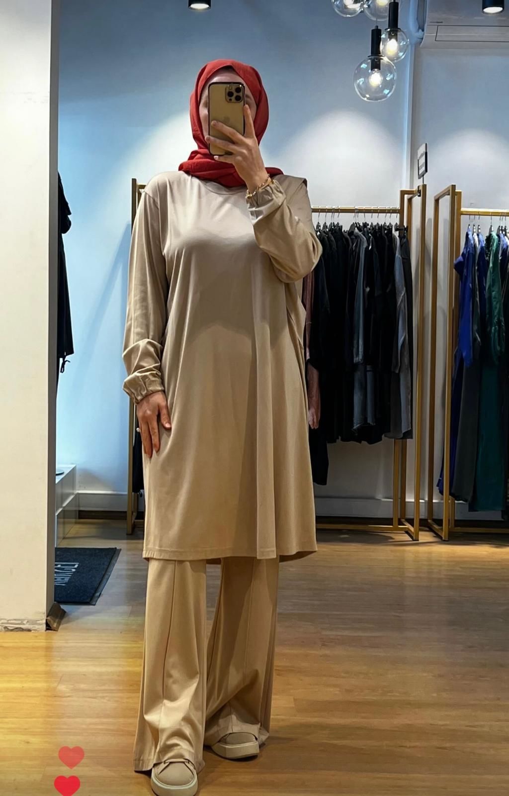 MissWhence İspanyol Paça Bambu Penye Pantolon 35114