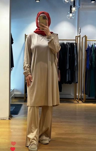 MissWhence İspanyol Paça Bambu Penye Pantolon 35114