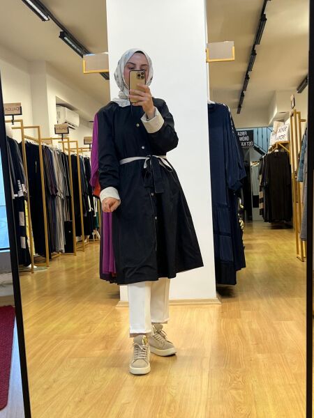 Almarwah Black Çift Taraflı Trenç 25Y-404928