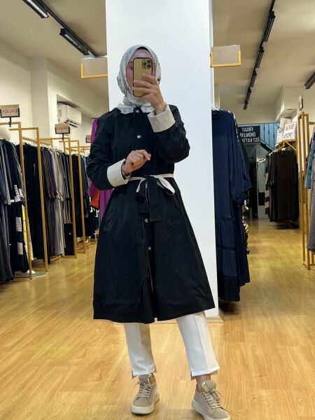 Almarwah Black Çift Taraflı Trenç 25Y-404928