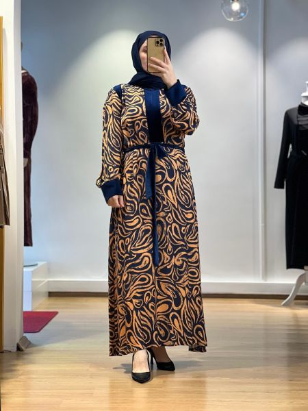 NiQozza Kadife Detaylı Elbise NQ24FW50096