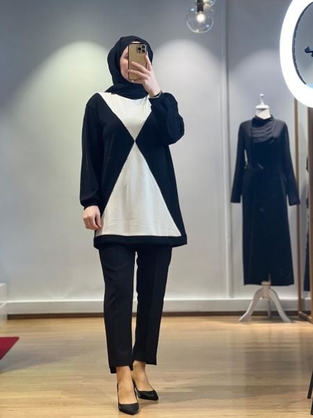 Miaruj Şerit Aksesuarlı Triko Tunik 23K2343