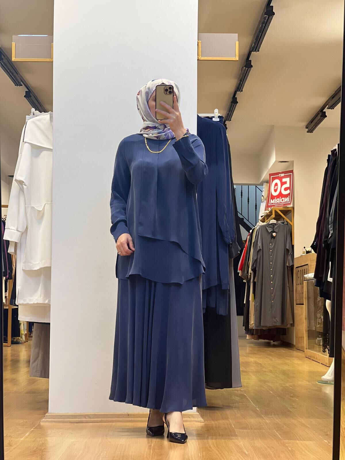 MissDalida Triko Korsajlı Yandan Fermuarlı Kloş Cupro Etek 25Y-2003