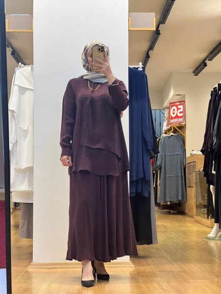 MissDalida Triko Korsajlı Yandan Fermuarlı Kloş Cupro Etek 25Y-2003