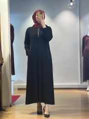 İnvee Taş Detaylı Elbise 6937