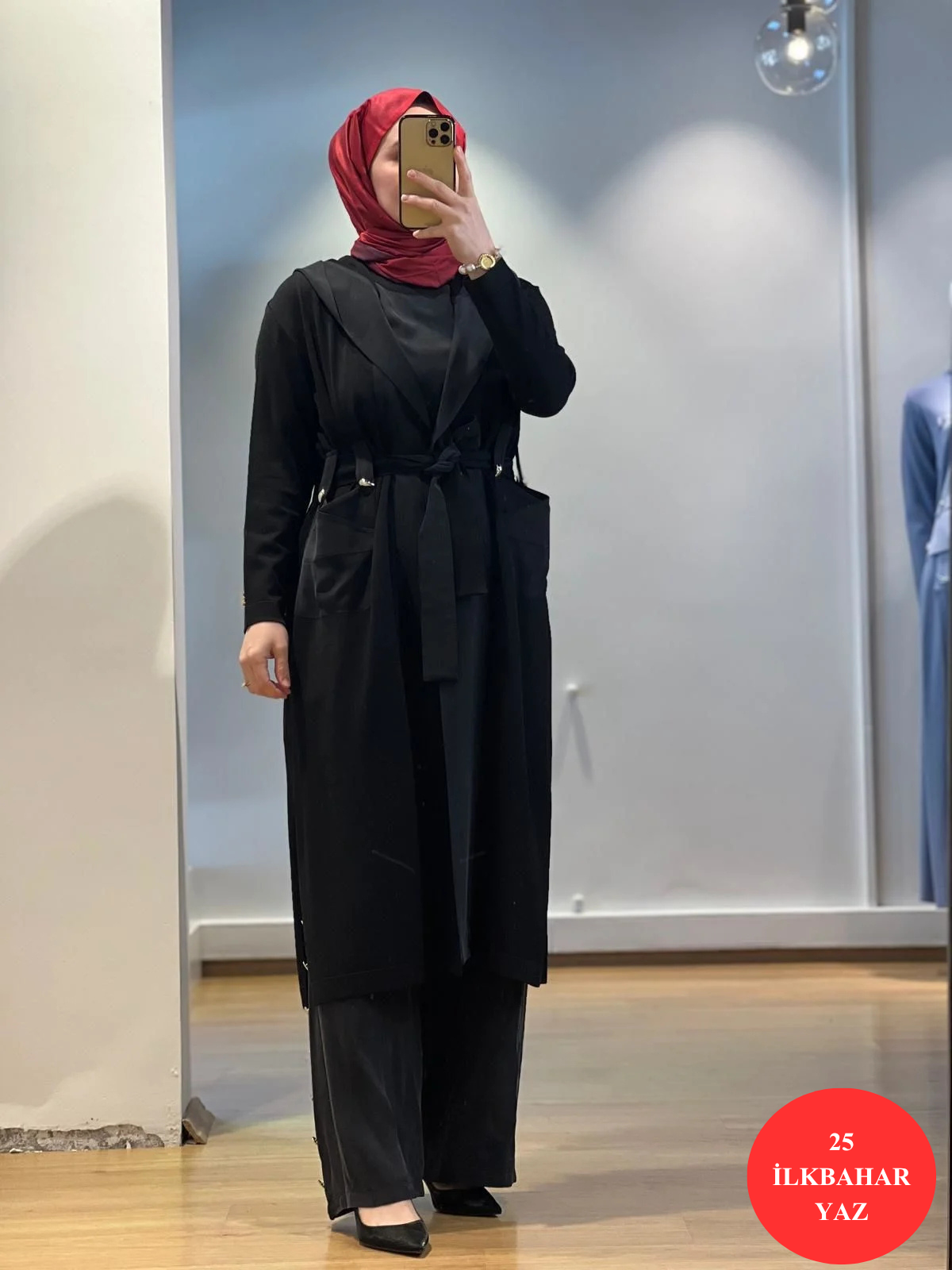 MissDalida Beli Lastikli Bol Paça Cupro Pantolon 25Y-7007