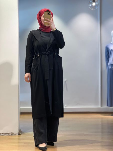 MissDalida Beli Lastikli Bol Paça Cupro Pantolon 25Y-7007