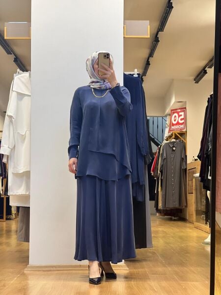 MissDalida Ön Kısmı Hareketli Kesim Cupro Tunik 25Y-6026