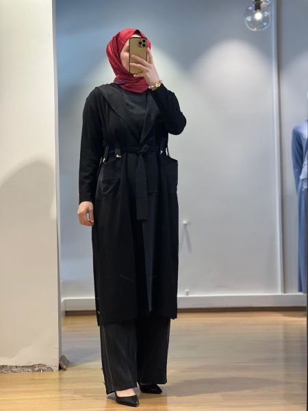 MissDalida Beli Lastikli Bol Paça Cupro Pantolon 25Y-7007-BB
