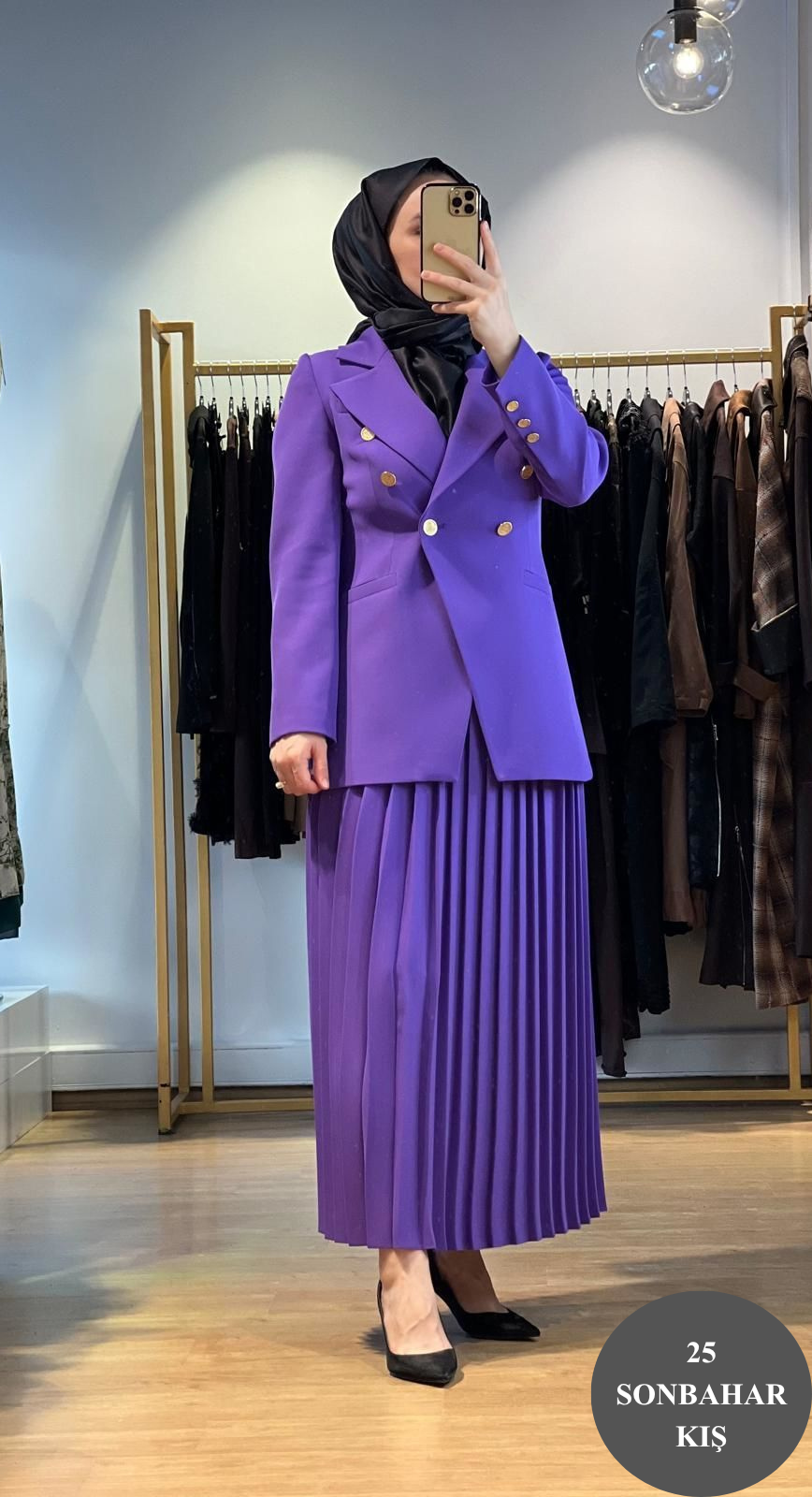 Jamıla Sarah Plise Etekli Blazer Takım FW25-9021