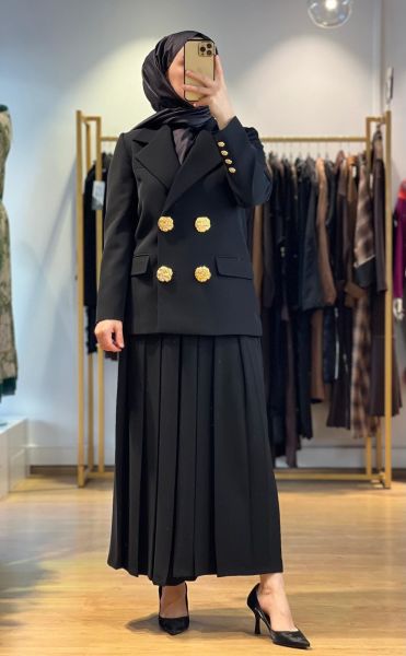 Jamıla Sarah Kruvaze Kapama Ceket Pantolon Etek Takım FW25-9007