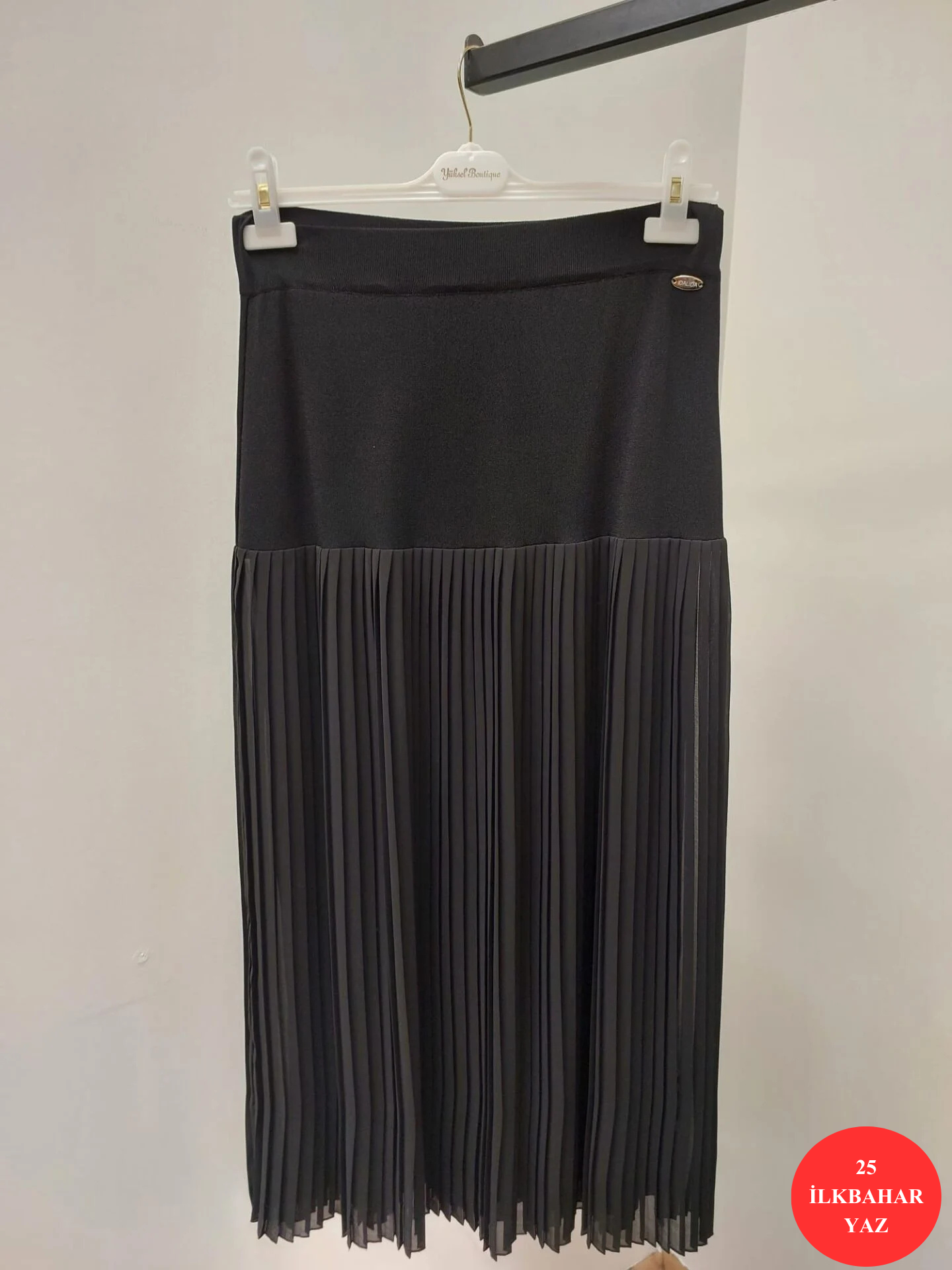 MissDalida Düz Renk Pilise Şifon Etek 25Y-2001