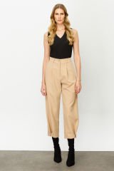 On Triko Bol Paça Yüksek Bel Pantolon 24K24147