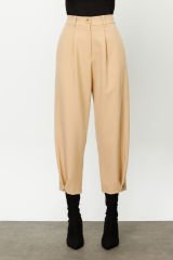 On Triko Bol Paça Yüksek Bel Pantolon 24K24147