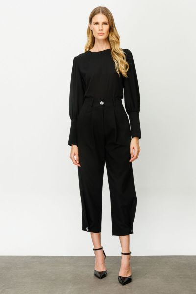 On Triko Bol Paça Yüksek Bel Pantolon 24K24147