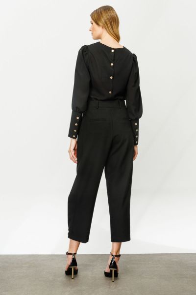 On Triko Bol Paça Yüksek Bel Pantolon 24K24147