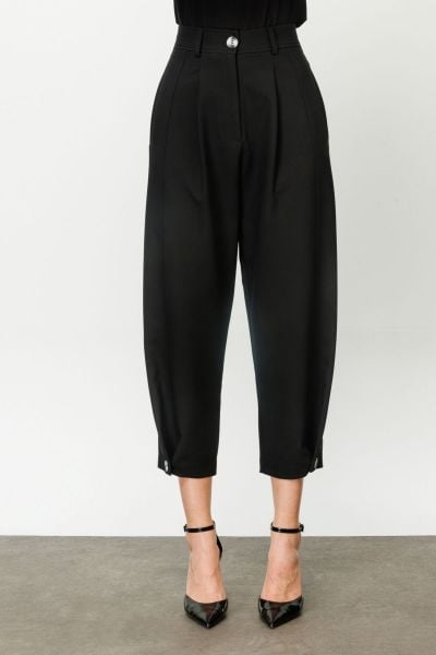 On Triko Bol Paça Yüksek Bel Pantolon 24K24147