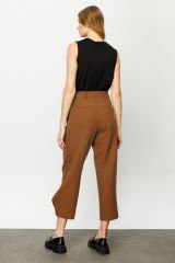 On Triko Bol Paça Yüksek Bel Pantolon 24K24147