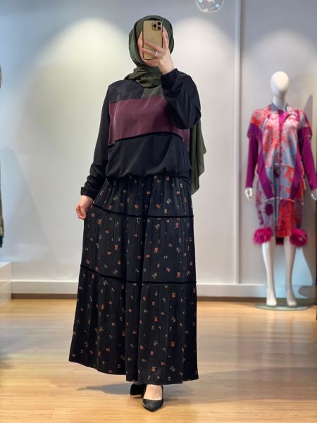 Misswhence Cupro İpek PatchWork Takım 36005