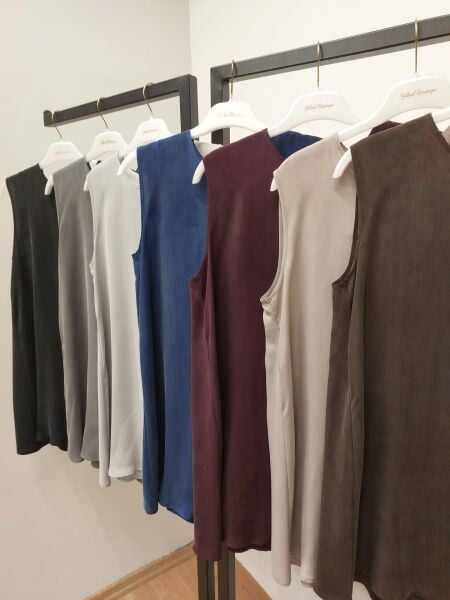 MissDalida Kolsuz Kısa Cupro Tunik 25Y-6020-BB