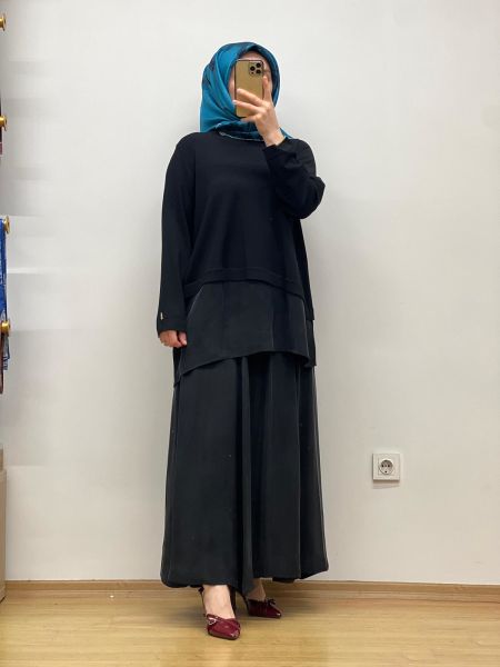 MissDalida Etek Ucu Cupro ASM. Kesim Triko Tunik 25Y-6009