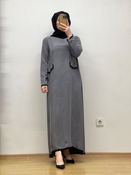 MissDalida Cep Kapaklı Cupro Elbise 25Y-4032