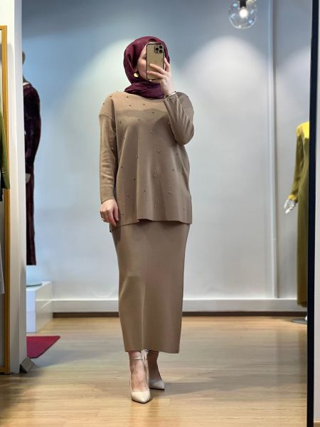 MissDalida Önü Taşlı Basic Triko Tunik T24K-6024