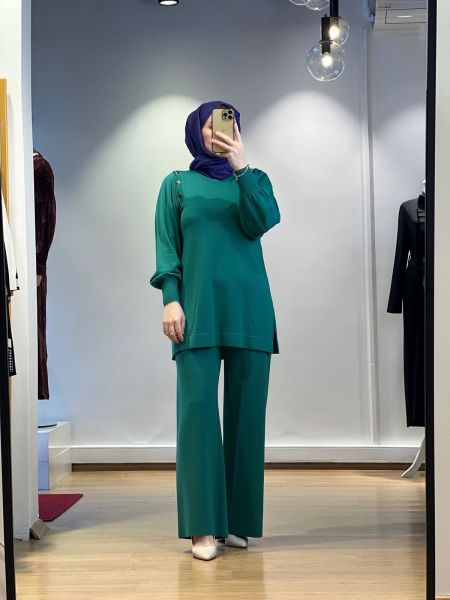 MissDalida Düğme Detaylı Balon Kollu Tunik T24K-6026