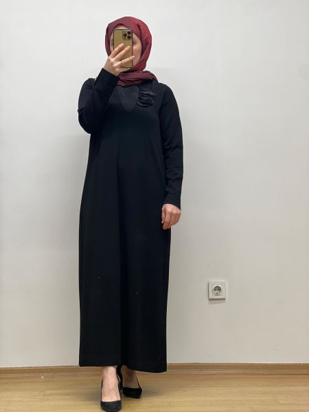 MissDalida Çiçek Broşlu Triko Elbise 25Y-4041