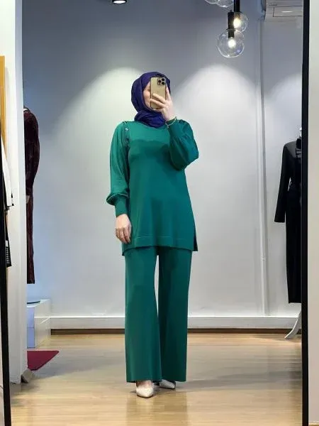 MissDalida Düğme Detaylı Balon Kollu Tunik T24K-6026-BB