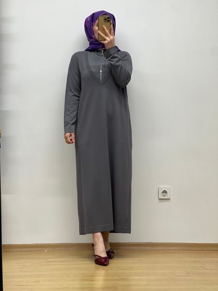 MissDalida Fermuar Yaka Triko Elbise 25Y-0010