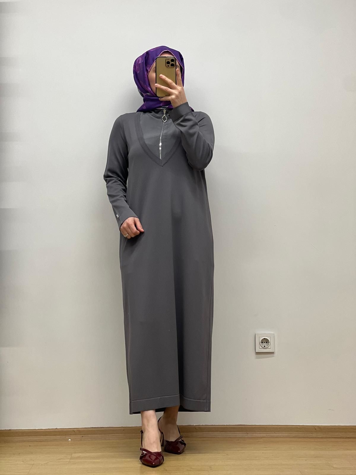 MissDalida Fermuar Yaka Triko Elbise 25Y-0010