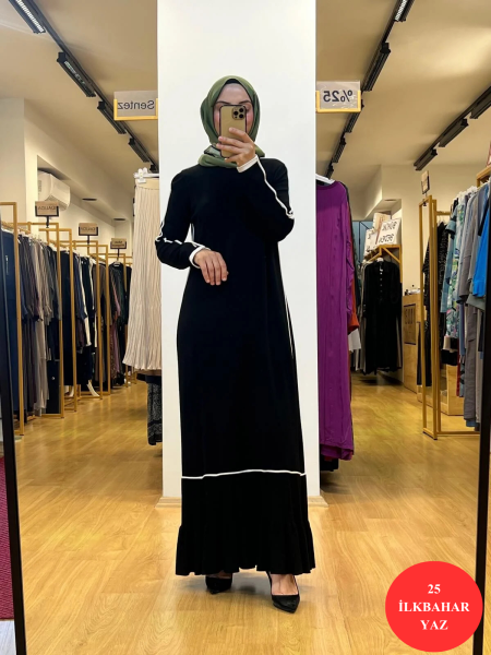 MissDalida Etek Ucu Fırfırlı Triko Elbise 25Y-4003