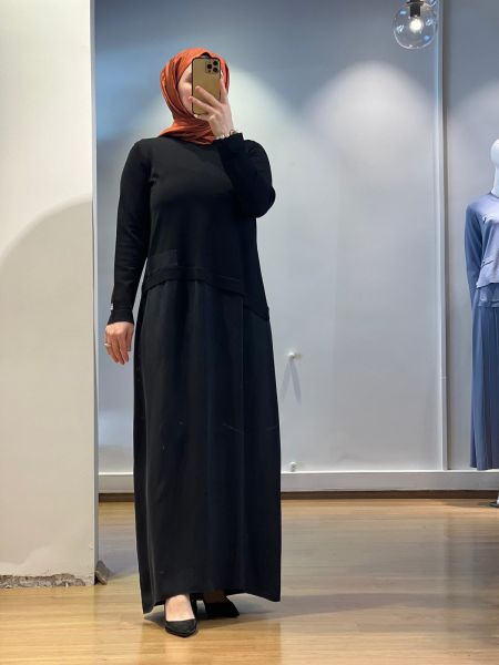 MissDalida Asimetrik Kesim Cupro Triko Elbise 25Y-4001