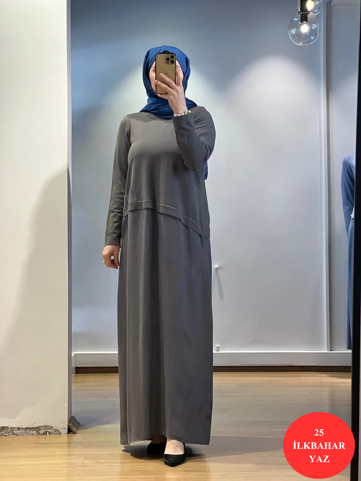 MissDalida Asimetrik Kesim Cupro Triko Elbise 25Y-4001