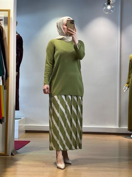 MissDalida Desenli Pilise Etek T24K-2000