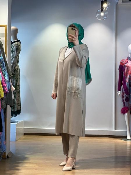 MissDalida Önü Keçe Baskılı Hırka T25K-9021
