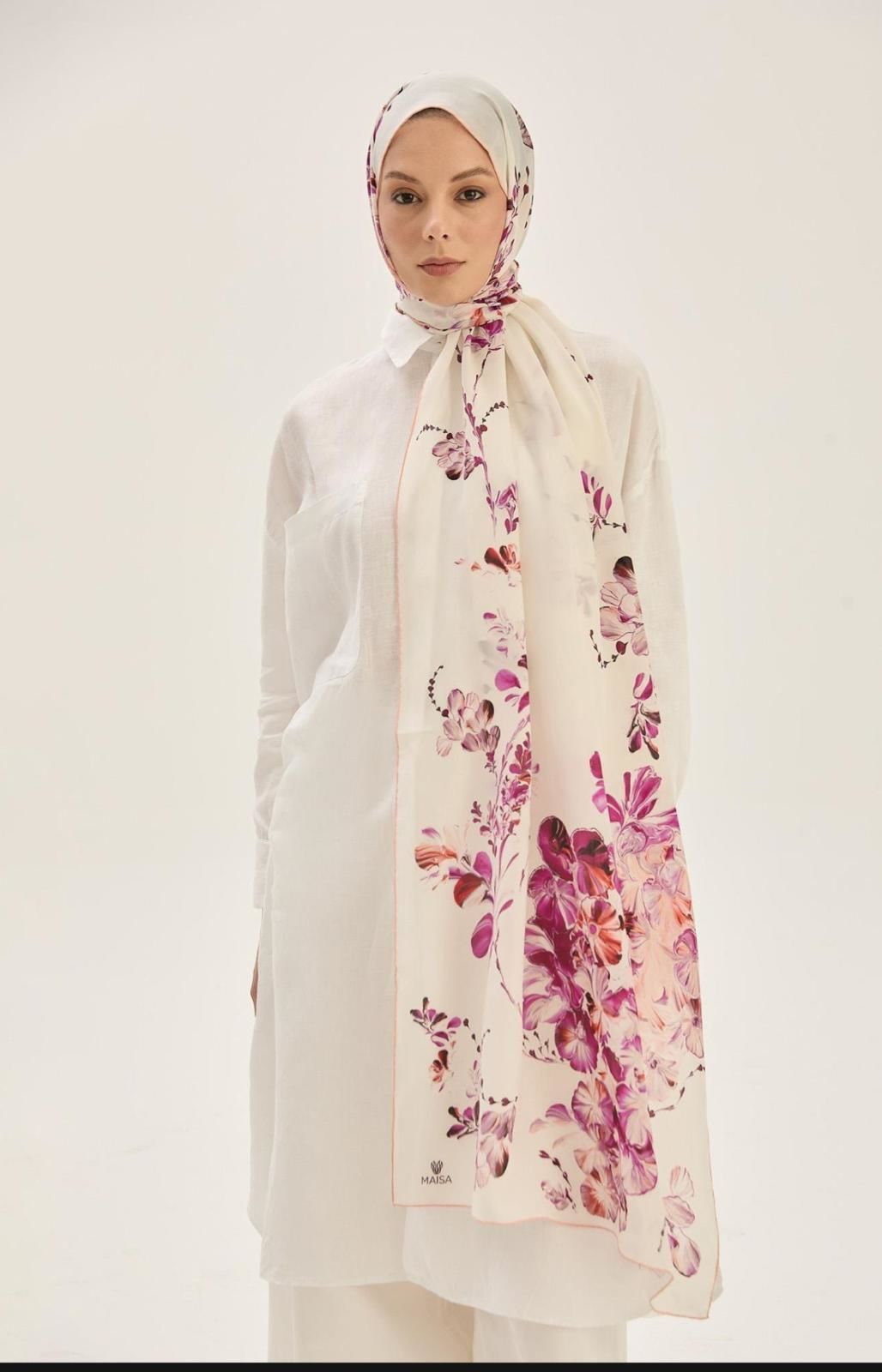 Helya Krep İpek Şal 70x190cm